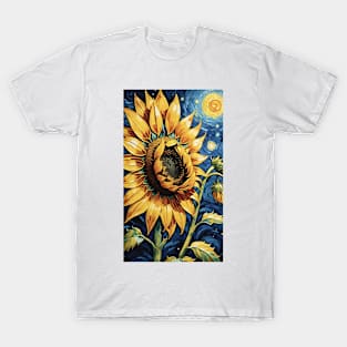 Sunflower Symphony: Van Gogh's Radiant Bouquet T-Shirt